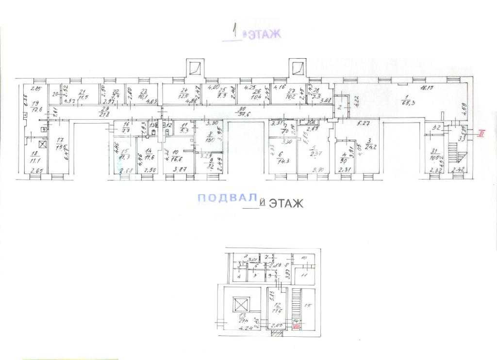 Планировка офиса 522 м², Жилое здание «Космодамианская наб., 40-42, стр. 3»
